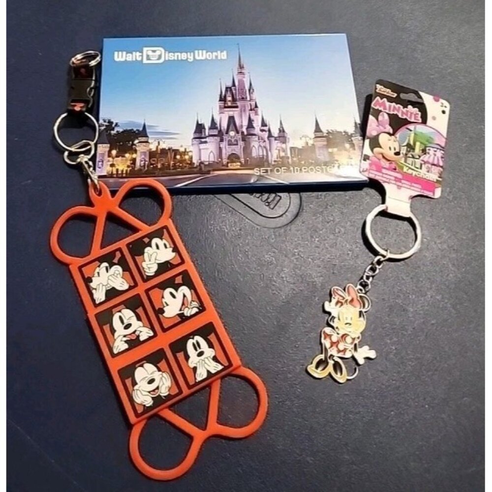 Walt Disney World Postcards, Mickey Mouse Lanyard, Mini Mouse NWT keychain Lot